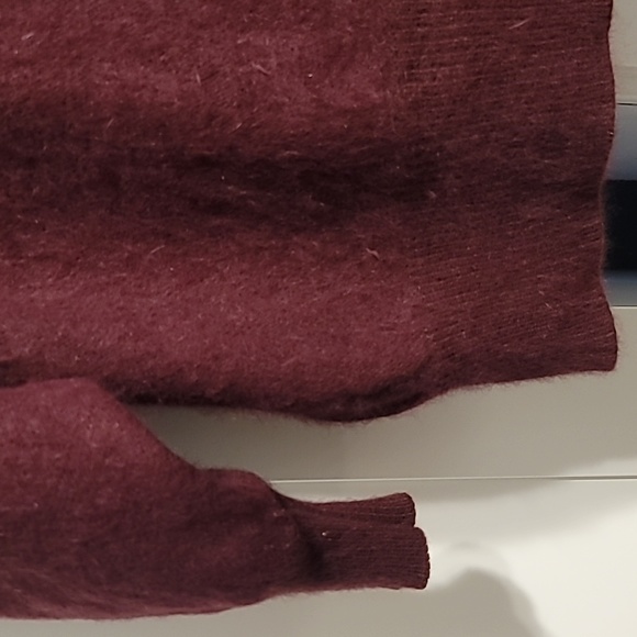 VTG Amelia Austin Sweater Women's Cardigan Burgundy Angora Rabbit Hair Blend - Picture 9 of 12